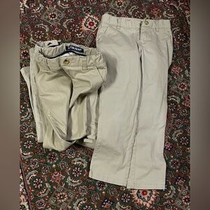 Beige Straight-Leg Pants